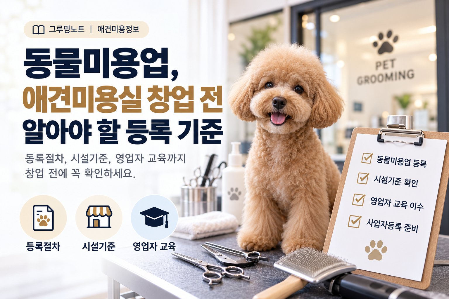 동물미용업 애견미용실 창업 전 등록 기준 타이틀 이미지