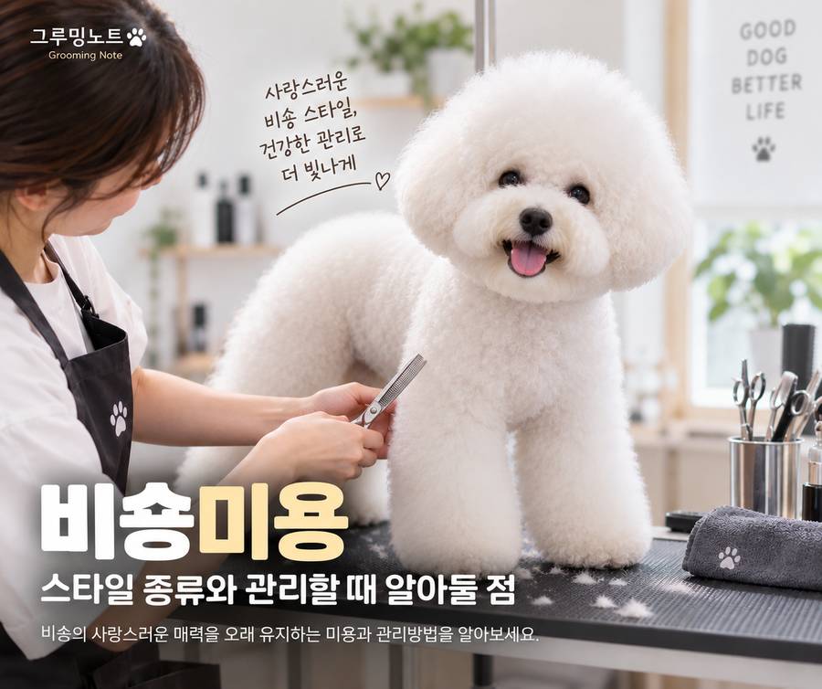 비숑미용 스타일 종류와 관리할 때 알아둘 점 타이틀 이미지